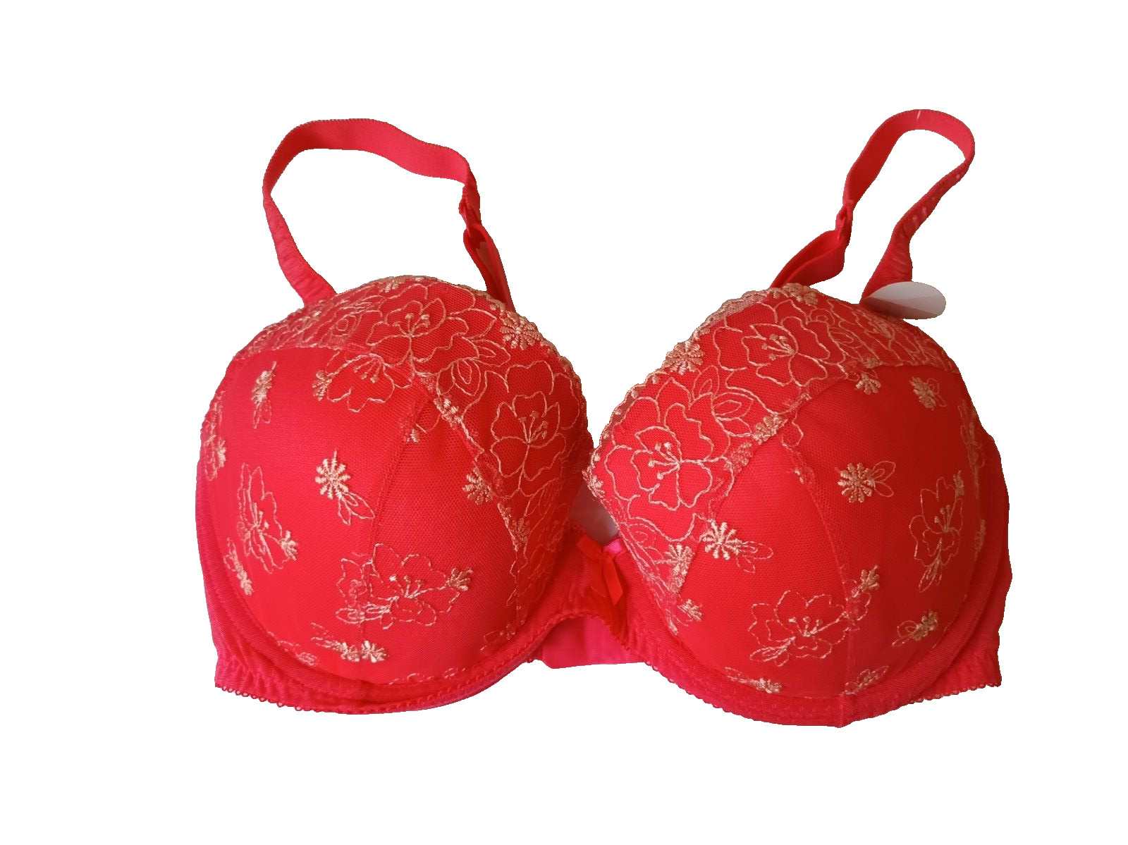 Marks & Spencer UK 34E Strawberry Underwire Padded Floral Embroidered Plunge Bra
