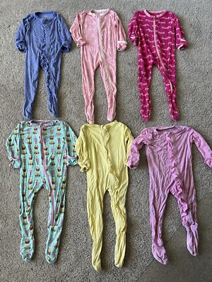 Girls Size Footie Pajamas Wonder Nation Zip Front Footed Sleep