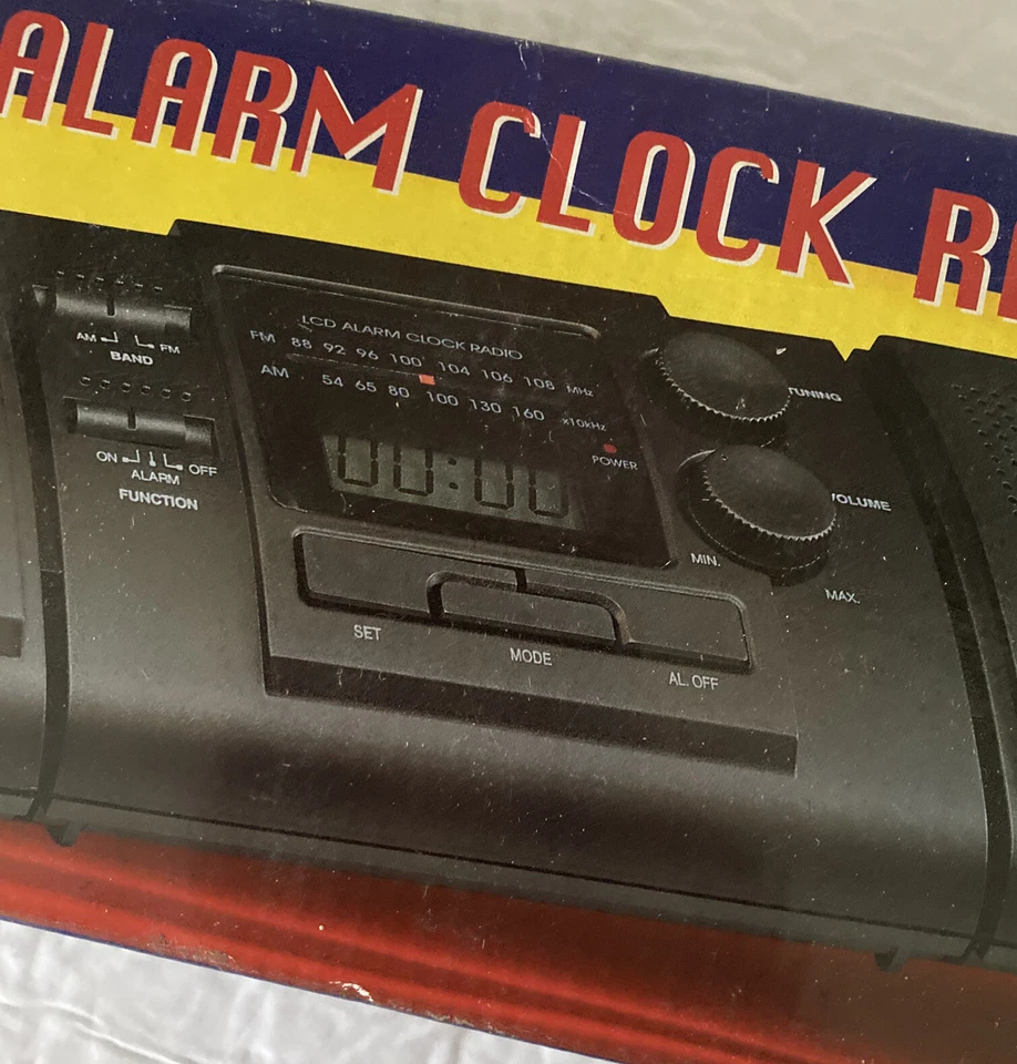 LCD ALARM CLOCK RADIO WITH DETACHABLE SPEAKERS BLACK 10.5” LONG X 4” WIDE NEW !! - Image 2 of 4