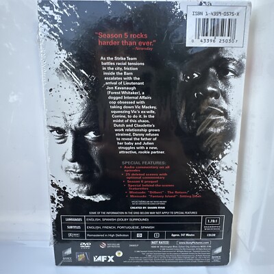 The Shield -Complete Fifth Season DVD New Sealed The Shield Season