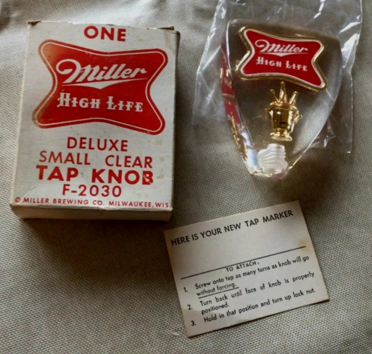 6 Vtg Beer Tap Pulls Miller High Life, Pilsner, Old Milwaukee