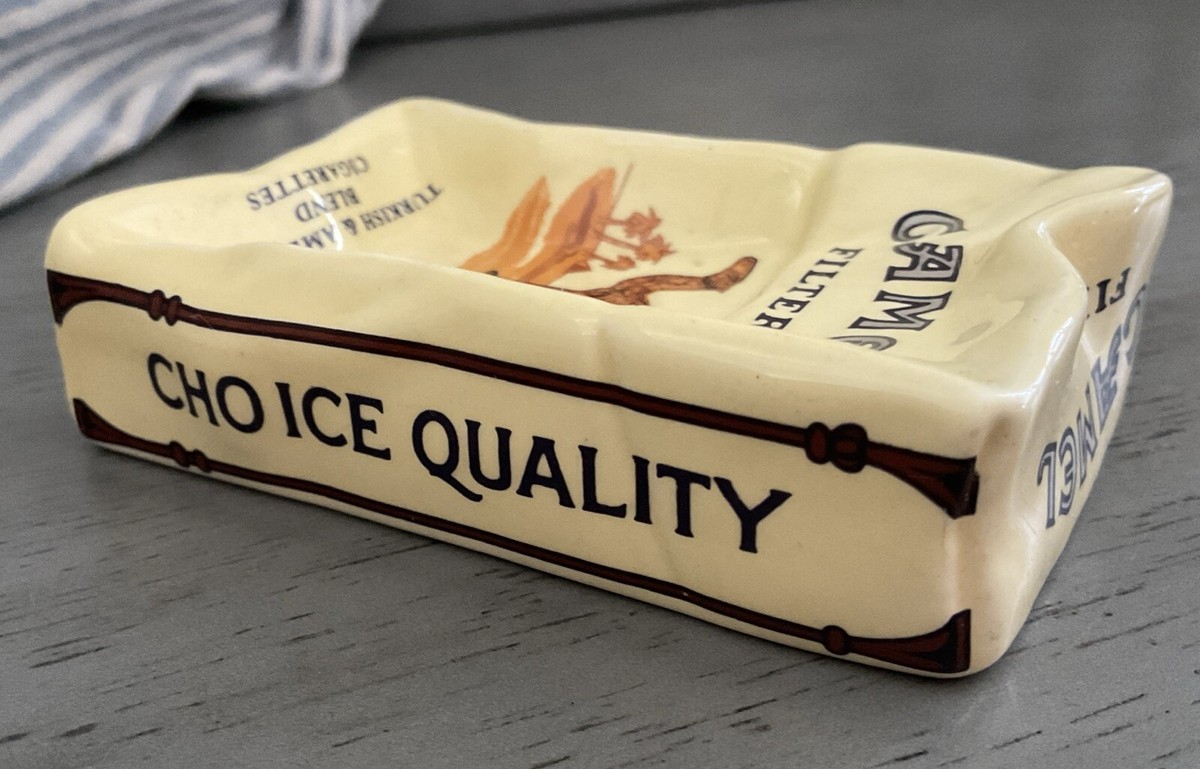 VTG Wrinkled Camel Filters Pack Ceramic Ashtray Cigarette