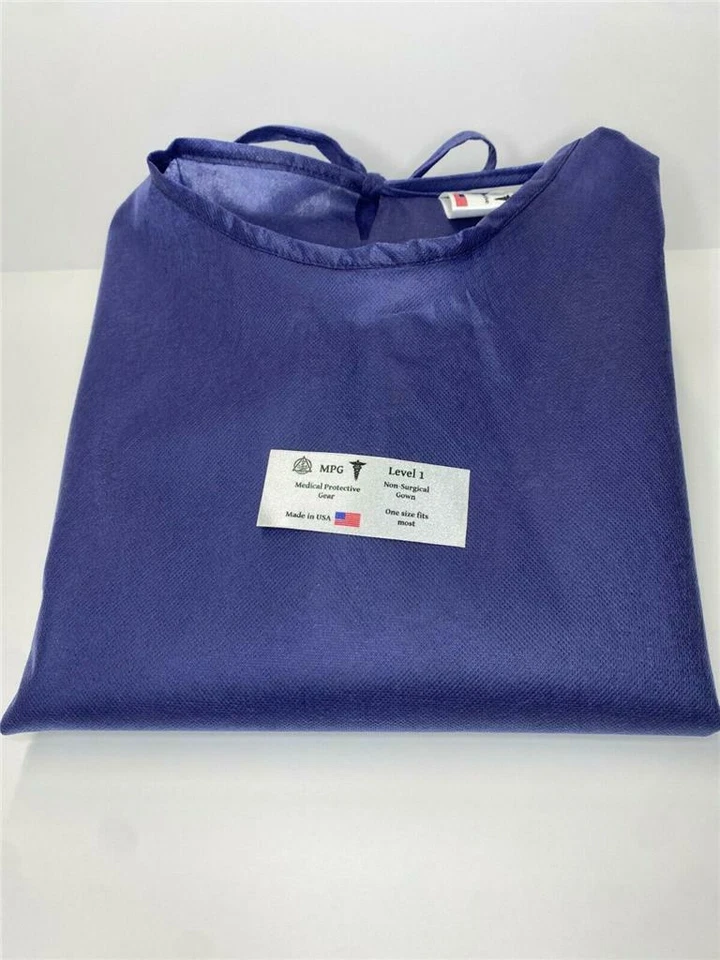 Vestidos não cirúrgicos. Equipamento de proteção médica. Unissex tamanho único serve para todos (violeta). - Imagem 3 de 4