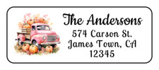 30 personalized pink old truck fall return address labels stickers tags