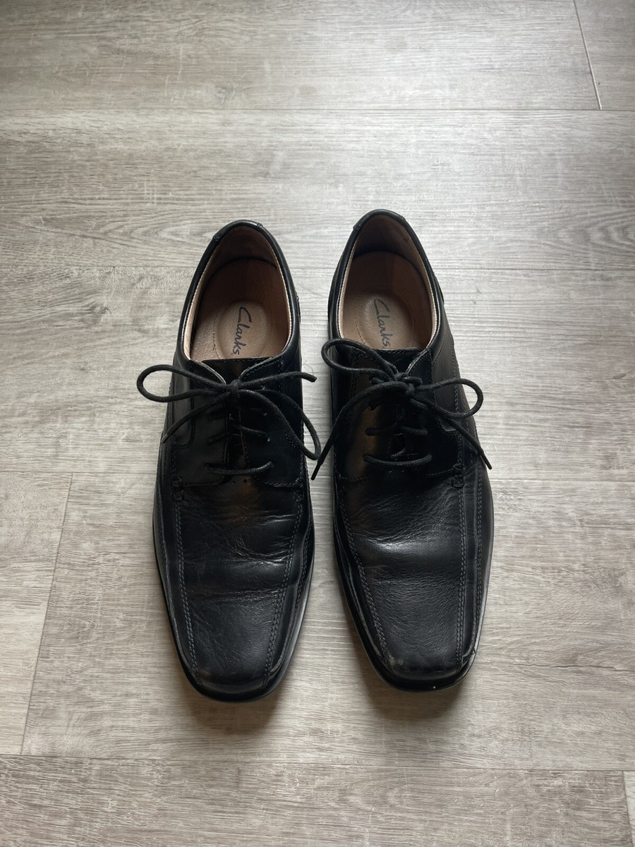 Clarks men shoes size 10M Clarks Mens Black Leather Lace Up Oxford Shoes Size 10M  main image 2