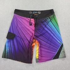 Ocean Pacific Swim Trunk 38 Multicolor 4 Way Stretch Flex Drawstring Board Short