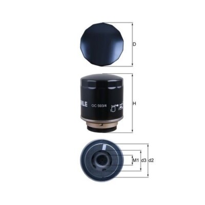 1x Ölfilter MAHLE OC 593/4 passend für AUDI SEAT SKODA VW VW (FAW) VW (SVW)