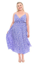 New Lilac Purple Floral Print Midi / Maxi Dress PLUS Size eu 46 18-20