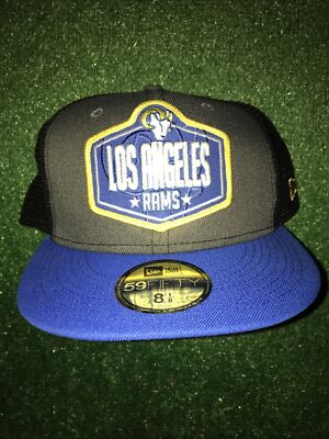 Los Angeles Rams Cap NFL Draft New Era Stretch 1/4 Trucker Mesh Fitted 