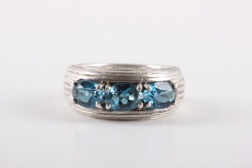 CID RING STERLINGSILBER TÜRKIS FACETTIERTE KRISTALLE GRÖSSE 7 1/2 925 FEIN 0692