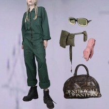 VINTAGE 80s 90s DEADSTOCK FOREST GREEN UTILITY BOILERSUIT JUMPSUIT