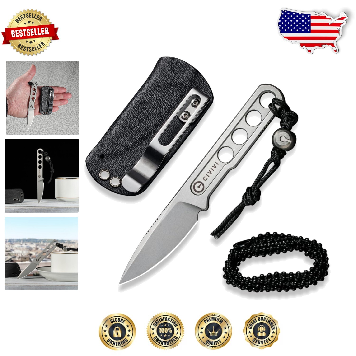 Stylish Reliable 1.96-Inch Fixed Blade for Outdoor Everyday Use