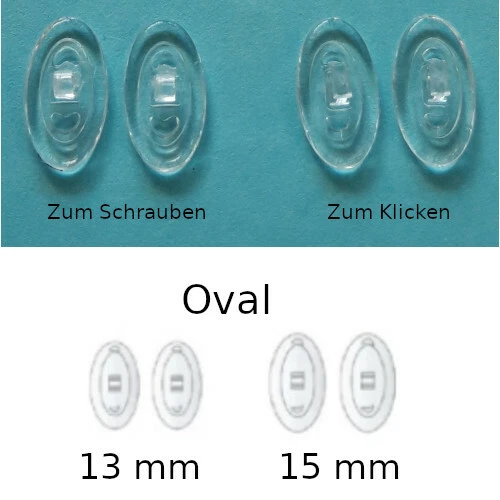 NO BRAND 10 Paar NASENPADS OVAL für Brillen 0,30€/Paar Nasen Brille Polster Silikon Pad