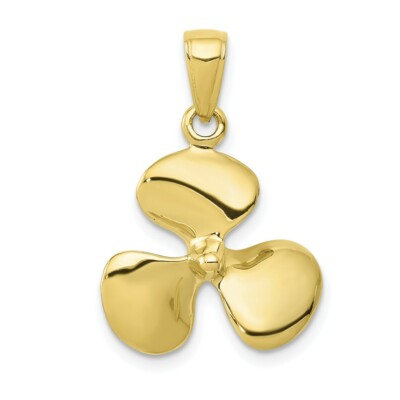 10k 10kt Yellow Gold Polished 3-Dimensional Propeller Pendant 22 mm X 16 mm