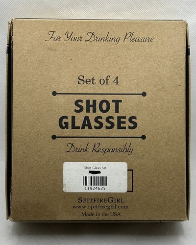 Nautical Shot Glass Set - 4 Shot Glasses with Anchor Image ‘Down The Hatch’ - Picture 4 of 4