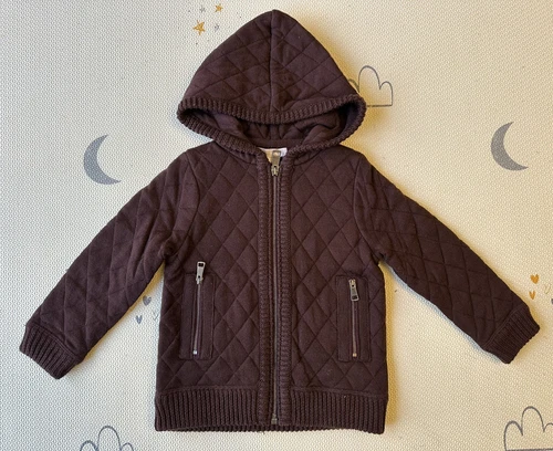 Felpa con cappuccio trapuntata Burberry bambino ragazzo ragazza taglia 4 anni marrone ricco mogano