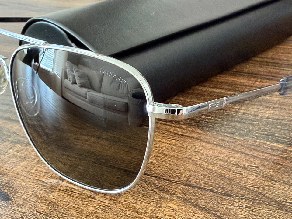 Randolph AF075 Aviator Cromo Brillante Gris Americano 55 mm HGU-4/P Foto 2 de 4