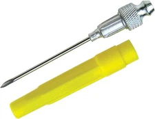 LUMAX LX-1416 Silver 18G 2 1/2" Long Stainless Steel Grease Injector Needle with