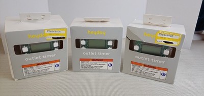 Heyday Digital Outlet Timer 7 Day Programmable Timer 15 Amps Lot of 3