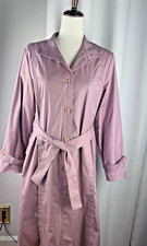 London Fog Button Front Trench Coat With Belt Mauve Size 8 Petite
