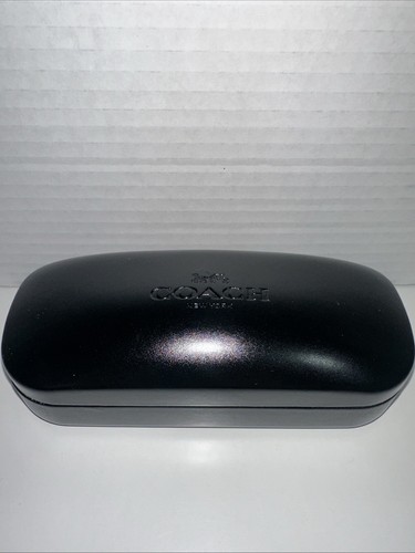 Coach Authentic Black Hard Side Clamshell Glasses Case With Cleaning Cloth - Picture 2 of 9
