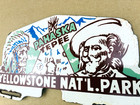 VINTAGE 12x6.5" YELLOWSTONE NAT'L. PARK GAS OIL  PORCELAIN LICENSE PLATE SIGN — photo 9