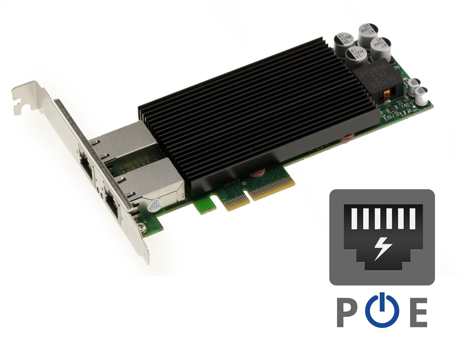 Plus de câbles électriques avec la Carte PCIe Dual Gigabit Ethernet PoE+ 30W
