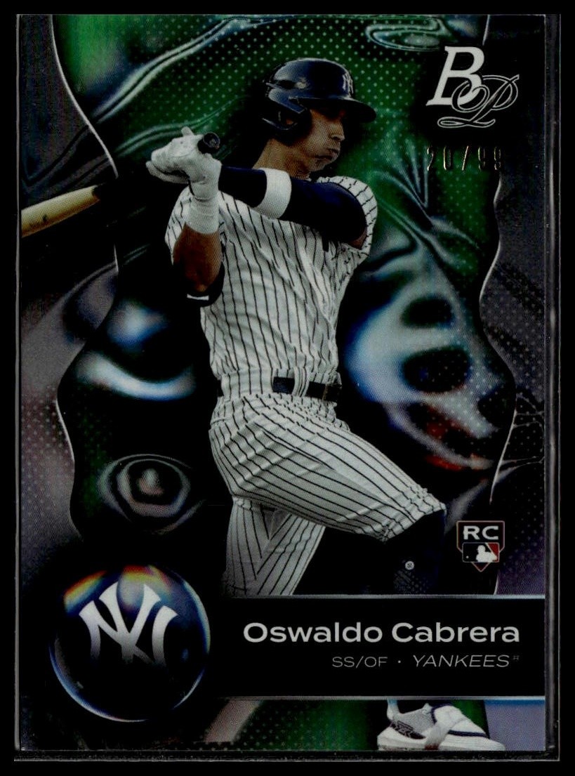 2023 Bowman Platinum #41 Oswaldo Cabrera Green RC /99