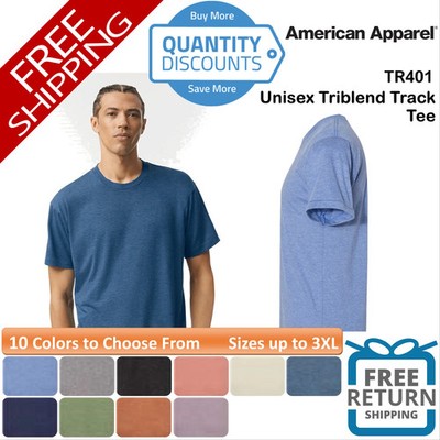   American Apparel Plain Blank Unisex Triblend Track Tee Up To 3XL TR401