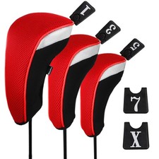 Andux Golf Wood Driver Headcovers With Interchangeable Numbered Tags, Set Of 3 _
