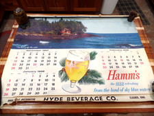 VINTAGE 1957-1959 BIÈRE HAMM'S CALENDRIER ADV COMPLET ST PAUL MINNESOTA MINN MN