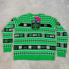 Austin FC Men's XL Christmas Sweater Green Festive Holiday MLS Pullover Ugly