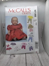 McCall's Craft Patterns ~  OSZ UNCUT  M7066. Doll Clothes 