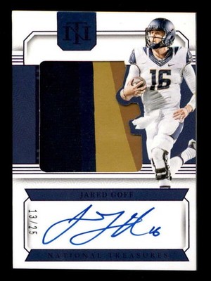 JARED GOFF 2024 NATIONAL TREASURES COLLEGIATE PURPLE JERSEY PATCH AUTO /25 T7528