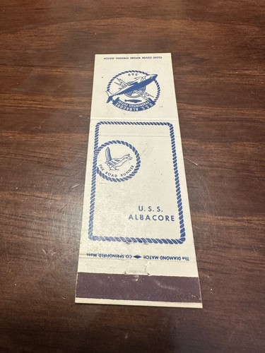 WW2 USS Albacore Submarine Matchbook Cover