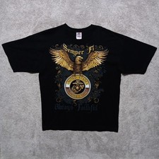 USMC T Shirt XL Black Americana Affliction Inspired Semper Fi Made In USA NWOT