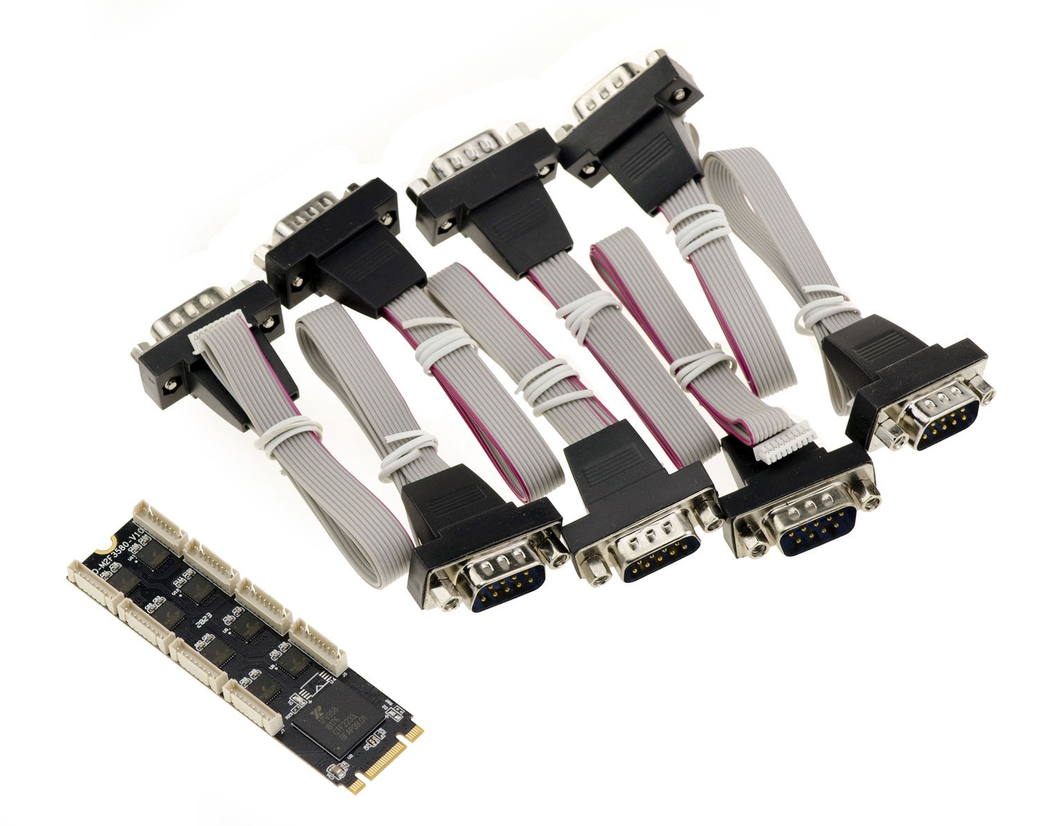 Carte M.2 8 ports série RS232 adaptateur COM DB9 PCIe clé M 2280