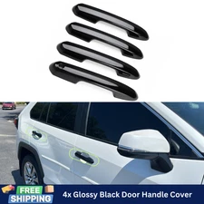 Glossy Black Car Door Handle Cover For Toyota RAV4 2019-2025 Accessories