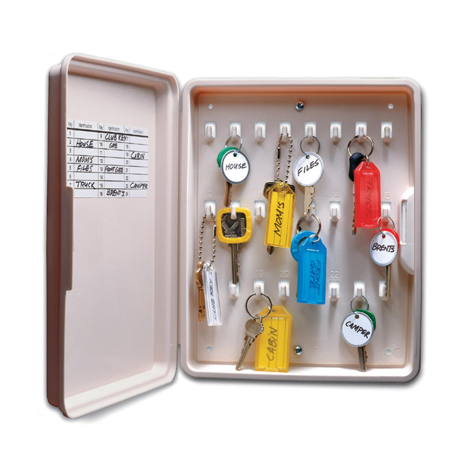 Key Organizer 24 Hook Cabinet NonLocking Beige 61000 Wall Storage Box Home
