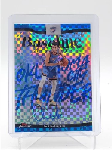 CHET HOLMGREN 2025-26 TOPPS FINEST BASELINE BLUE X-FRACTOR AUTO /99 Q7018