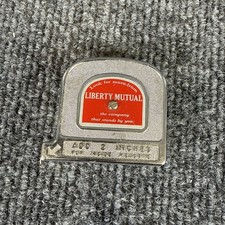 Vintage Pocket Tape Measure Advertising Liberty Mutual Insurance USA Made Metal