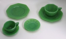 Akro Agate Children's Dishes JADE OPAQUE 6pcs