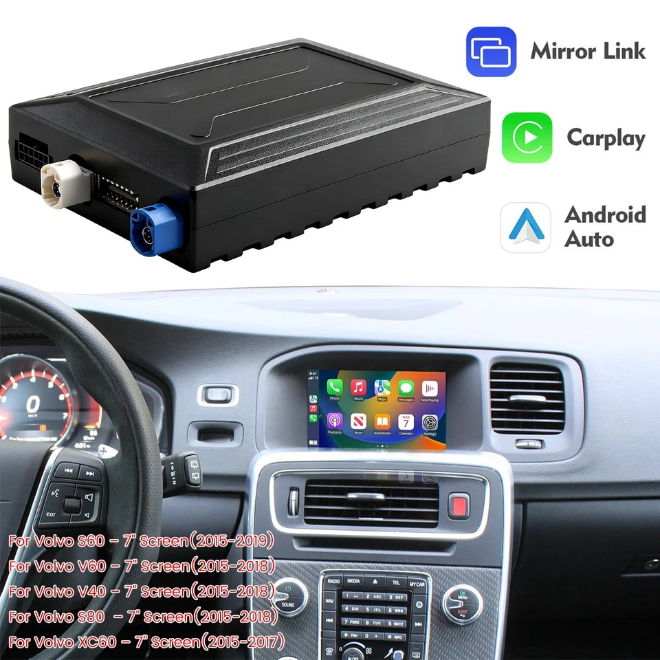 7" Wireless Carplay Apple ＆ Android Auto Navigation Retrofit For Volvo V40 15-18 - Image 3 of 4