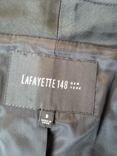 Lafayette 148 Standing Collar Tailored Full Zip Office Black Jacket Size 6 - Picture 4 of 10