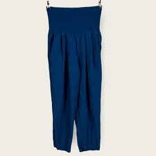 Anthropologie Hei Hei Size XS Eventide Blue Stripe Crop Fold Over Lounge Pants