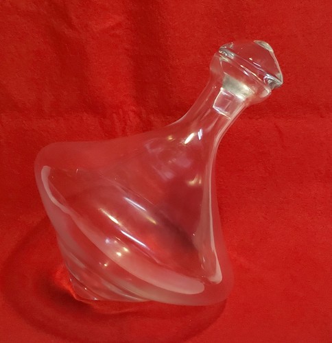 Decanter moderno in cristallo metà secolo su base placcata argento con tappo caraffa retrò - Foto 3 di 6
