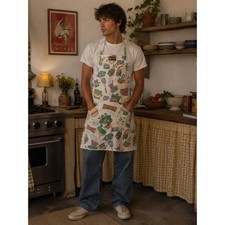 Grilla Gear Apron Mens OS White BBQ Grill Nov...
