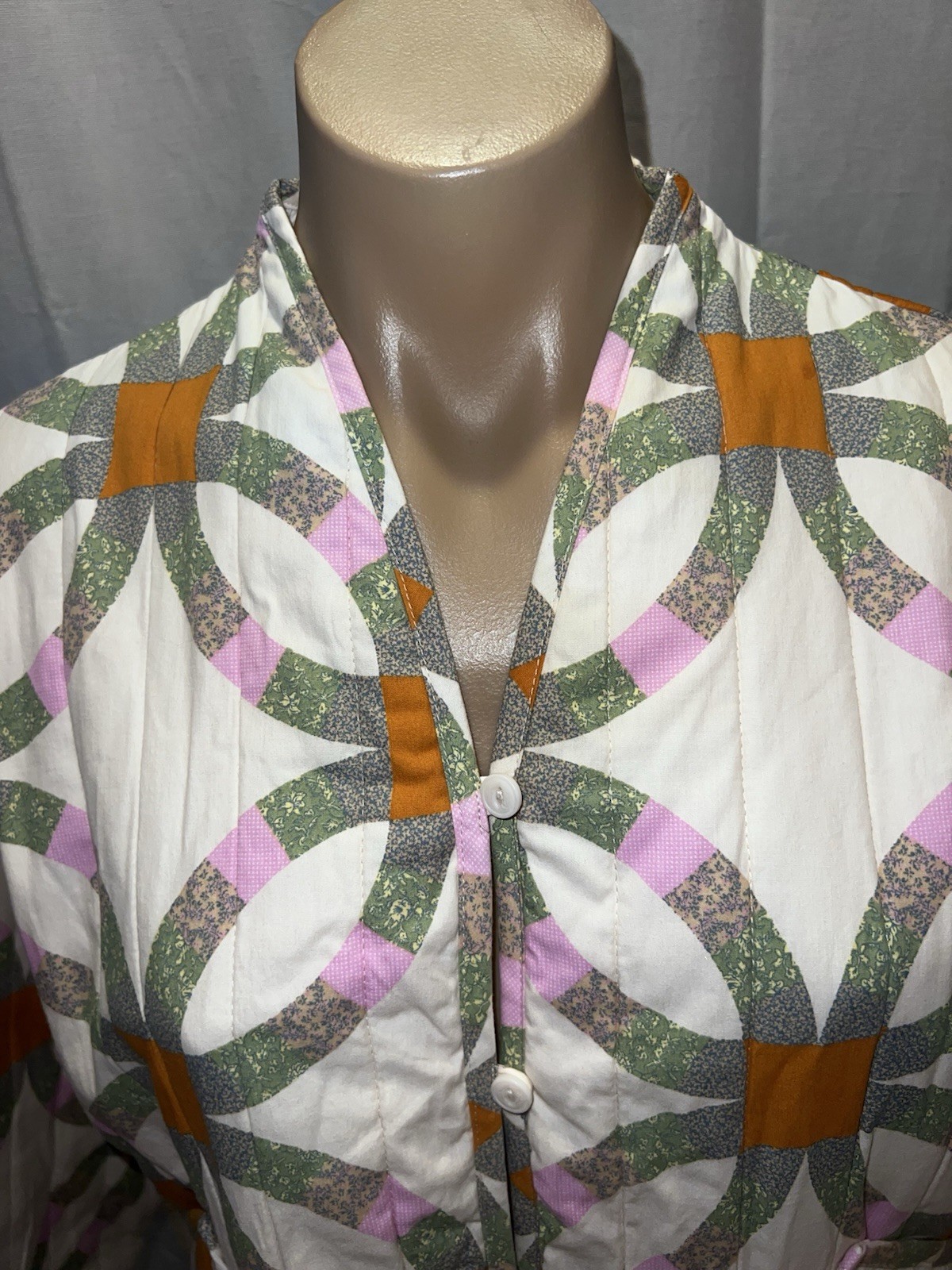 Patchwork Quilted Double Wedding Jacket Size M - image 9