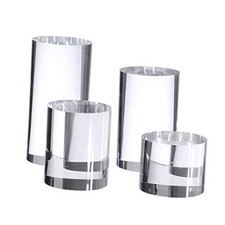 Clear Polished Acrylic Cube Cylinder Round Photo Props, Transparent Cylinder