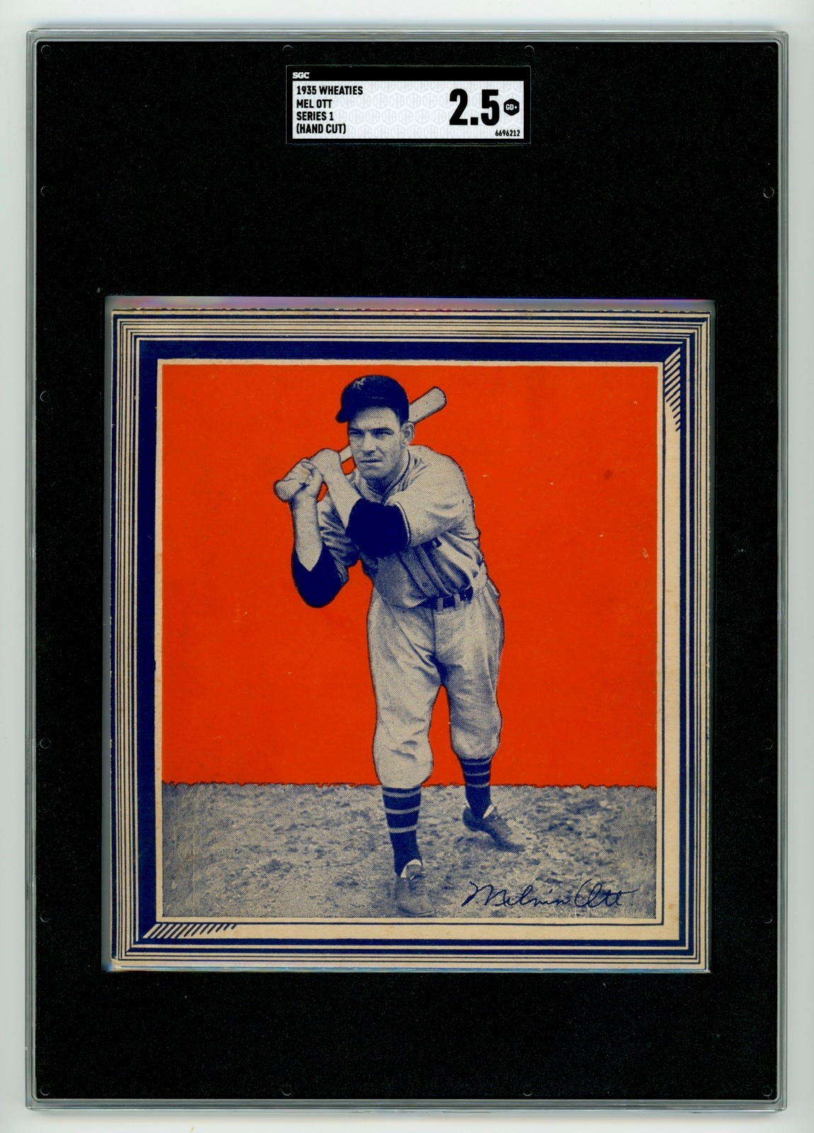 1935 Wheaties Mel Ott Series 1 SGC 2.5